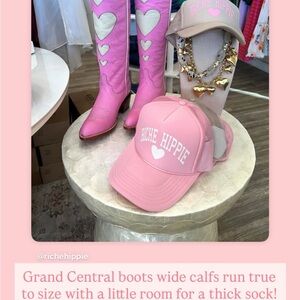 Pink Heart Heeled Cowboy Boots
